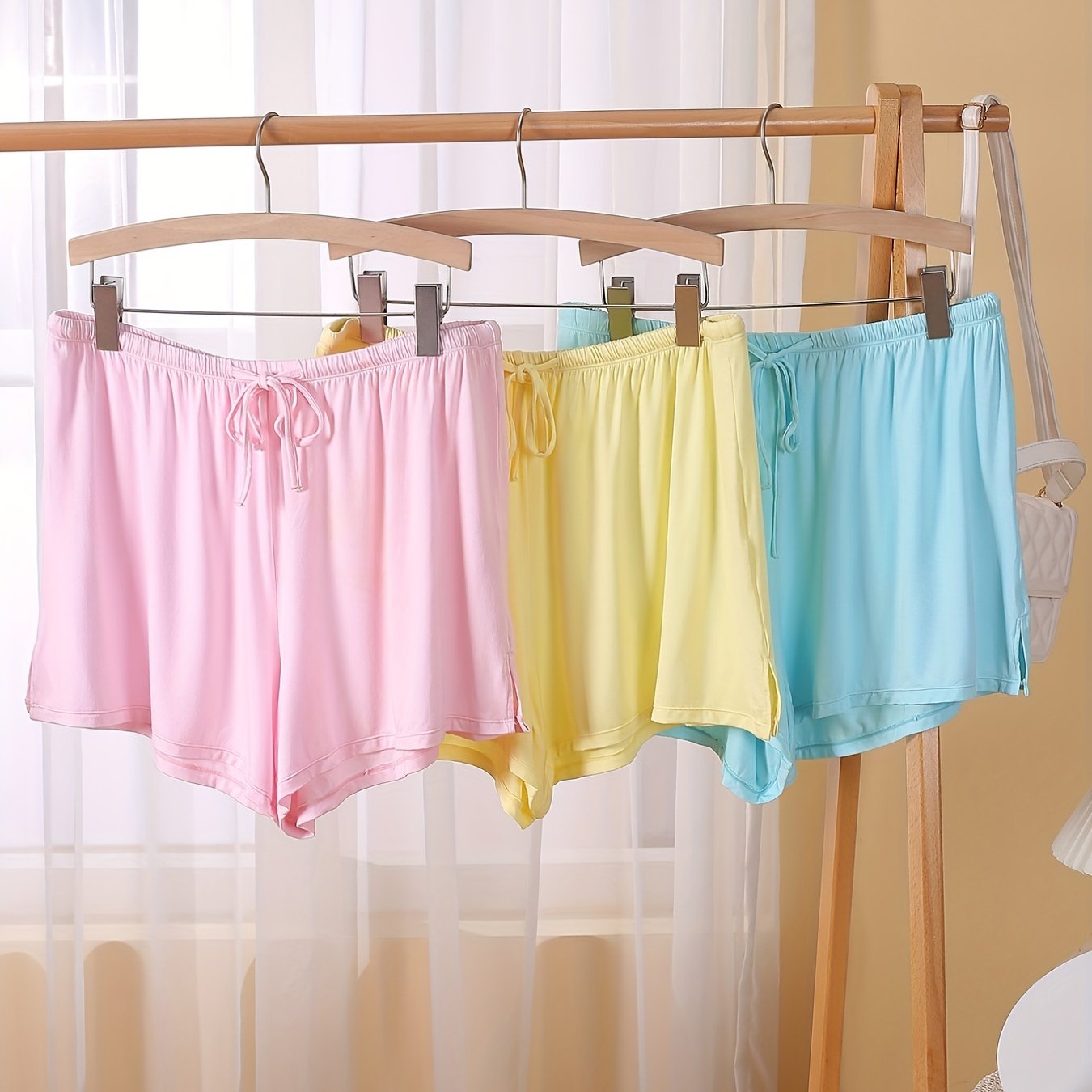 Casual Loungewear Shorts Set Women's Drawstring Pajama