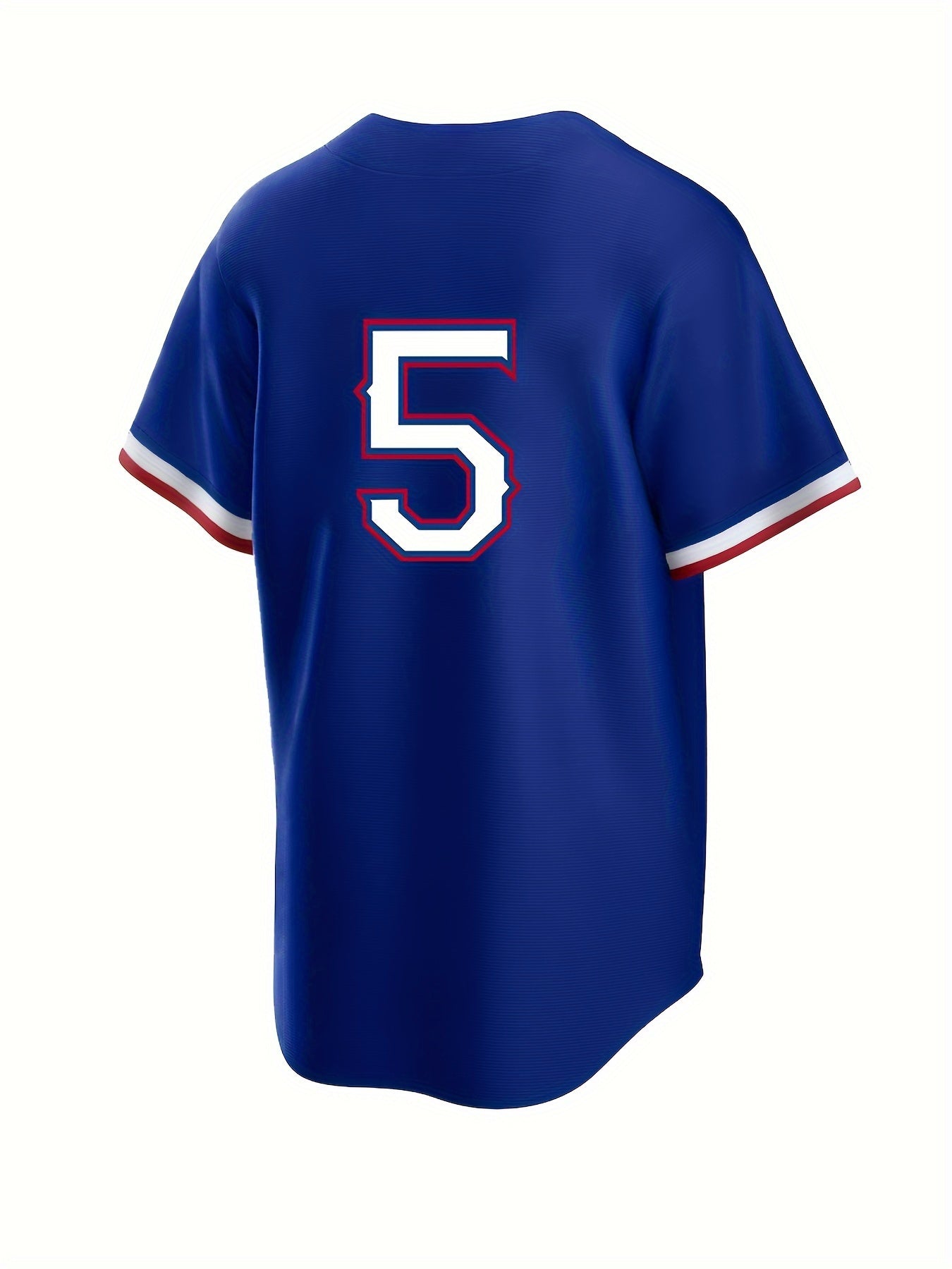 Men's TEXAS Number 5 Print V-neck Baseball Jersey