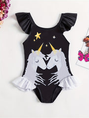 Toddler Girls Unicorn One Piece Swimsuit for Pool Party Beach Swimwear