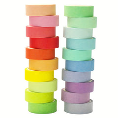 10pcs 15mm 5m Colorful Washi Masking Tape Solid Rainbow