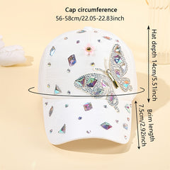 Argyle Butterfly Lady Baseball Cap Adjustable Cap