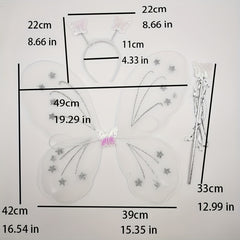 Fairy Butterfly Wings Headband Wand Set Halloween Costume Props