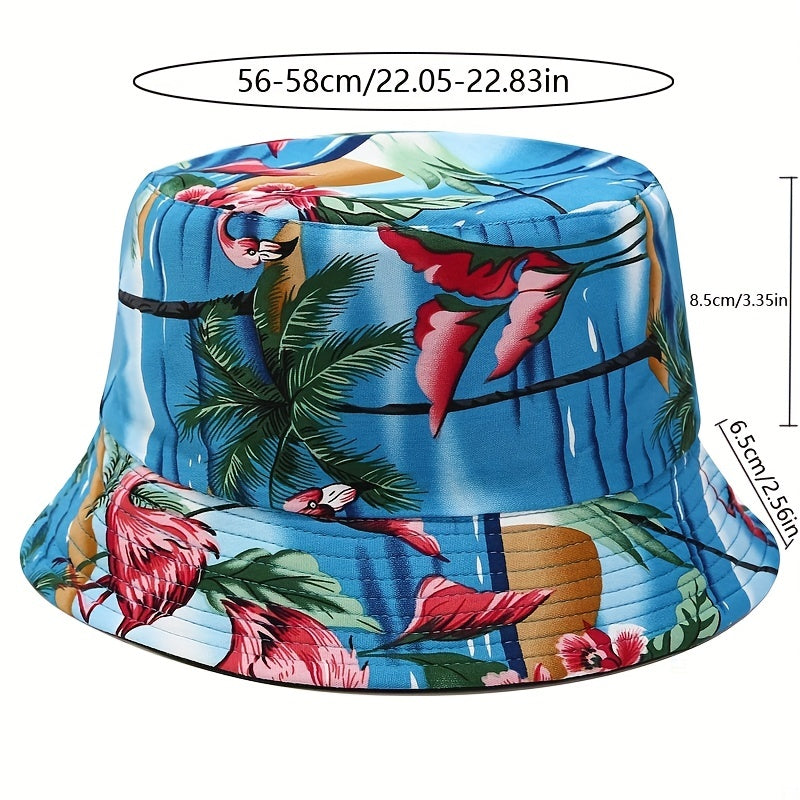 Flower Print Reversible Bucket Hat for Women