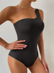 One Shoulder Summer Bodysuit Sleeveless Slim Casual Bodysuit Women's Clothing