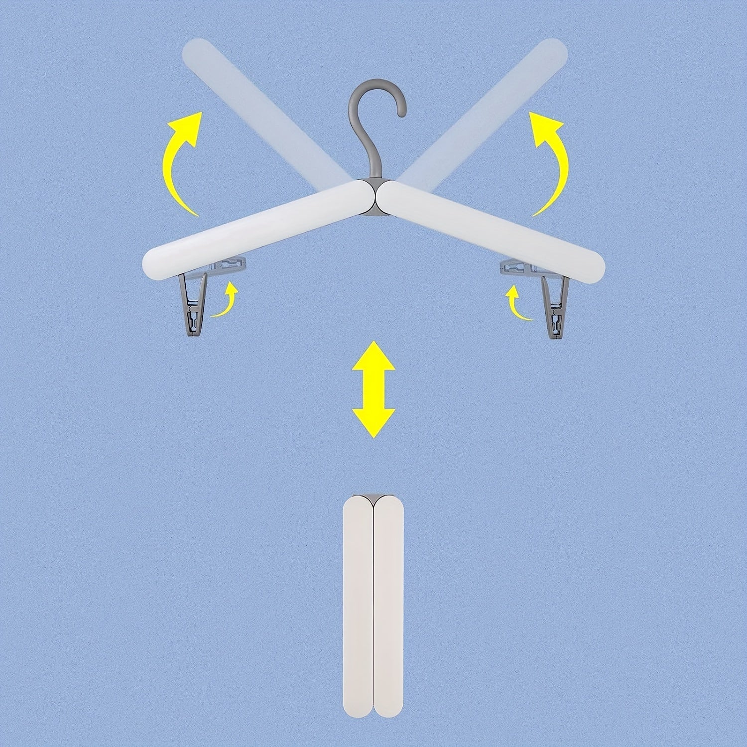 4 Pack Plastic Folding Travel Hangers With Clips Portable