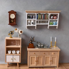 1:12 Dollhouse Cabinet w/ Mint Green Doors