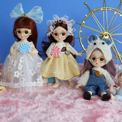 6.69in Snow Princess Doll for Girls - Decorations Gift Doll Clothes Headwear