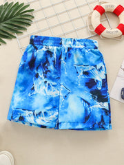 Boys Dolphin Print Shorts for Vacation Beach Kids Summer