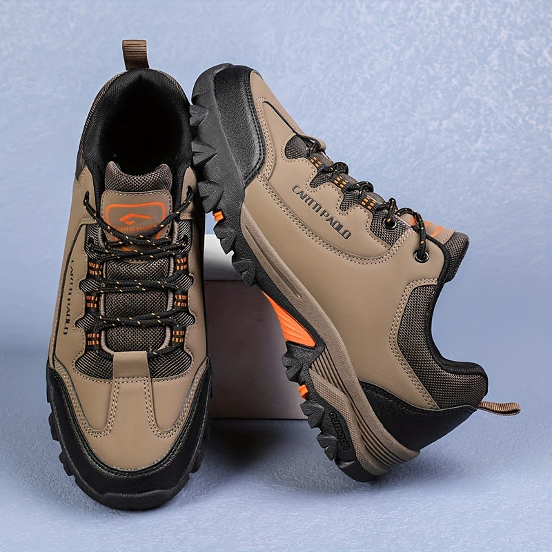 Men's Low Top Hiking Boots Comfy Non Slip Lace Up Shoes For Outdoor