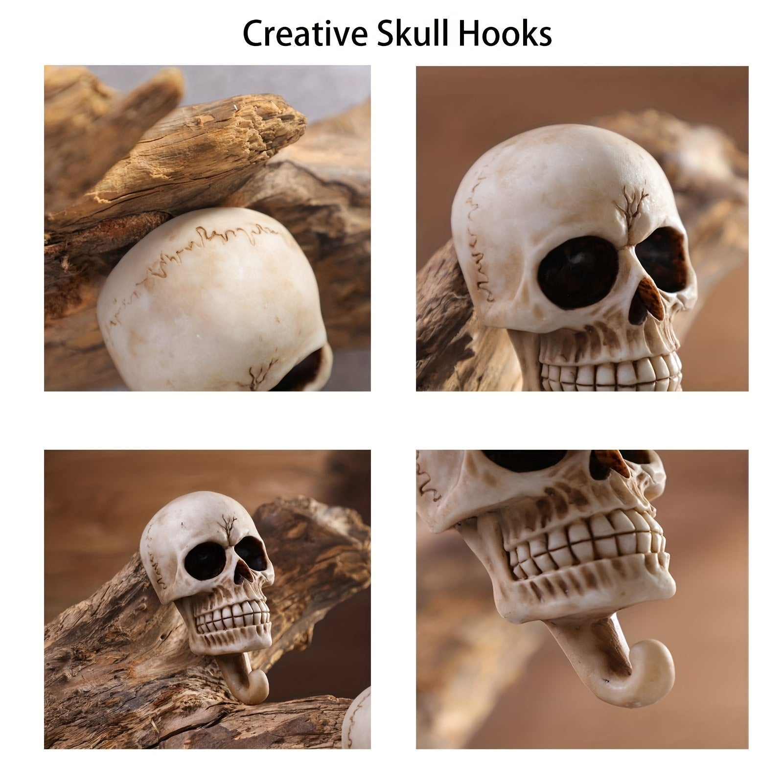Skull Wall Hooks Decorative Key Holder Hat Rack Organizer Bathroom Hanger