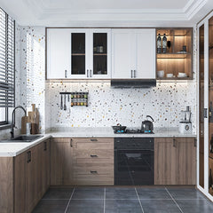 10pcs Marble Pattern Tile Stickers Peel And Stick Floor Tiles