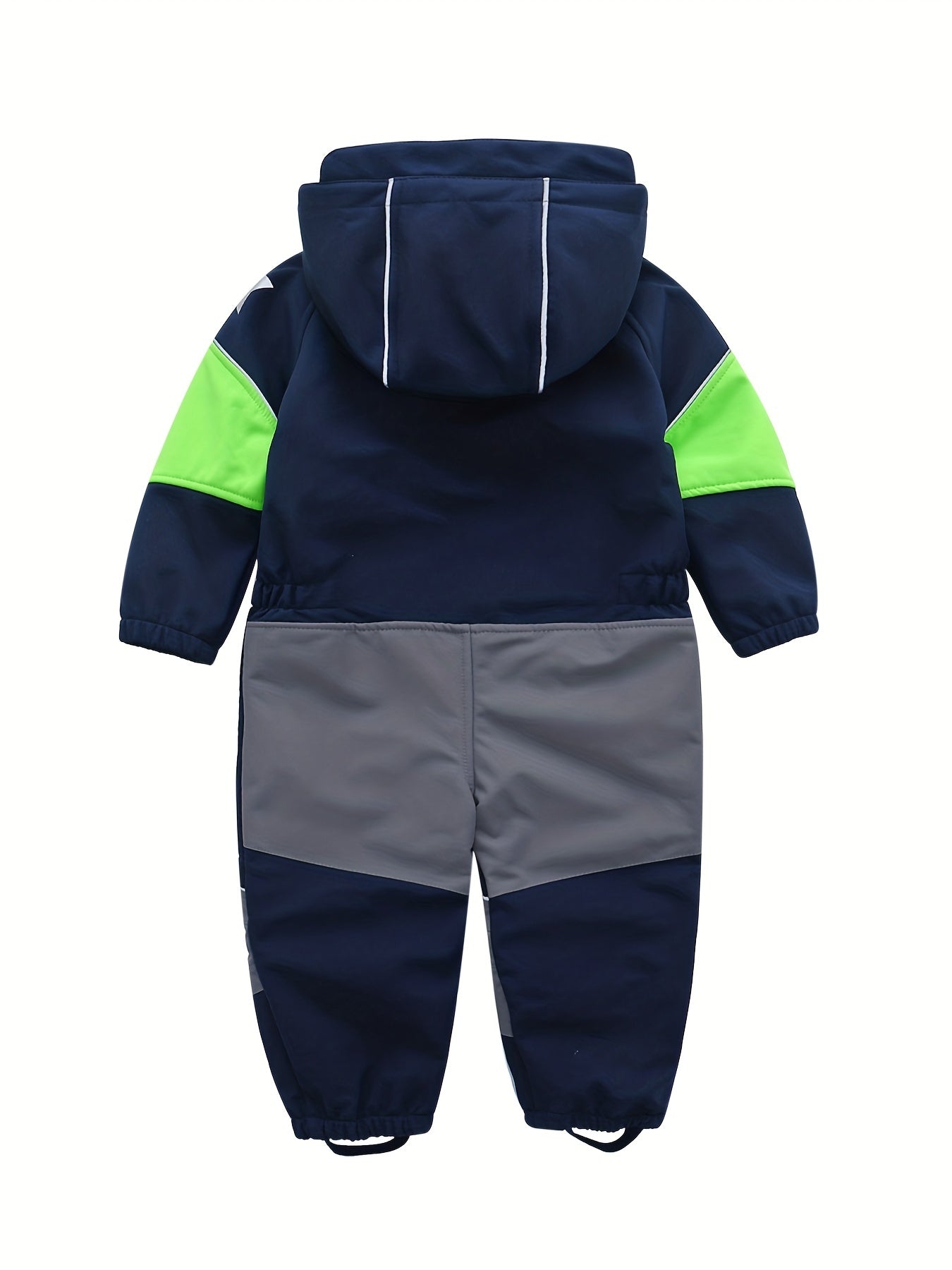 Boys Warm Softshell Outdoor Jumpsuit Fleece Lined Hooded Ski Suit