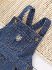 Baby Girls Sunflower Pattern Denim Overalls