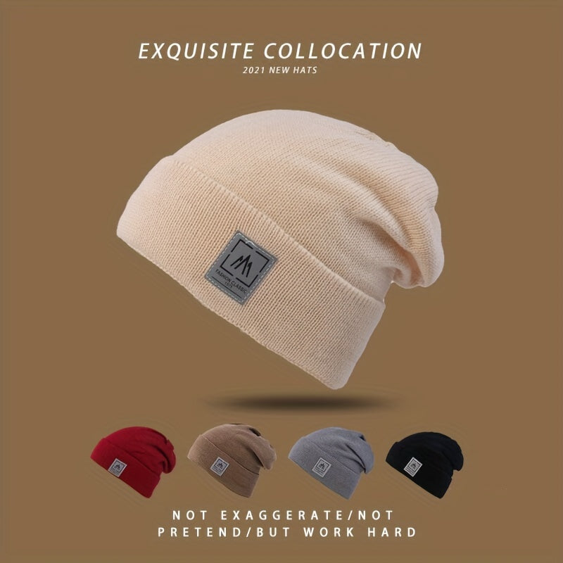 Men's Winter Warm Knitted Beanie Hat Velvet Lined Cycling Hat