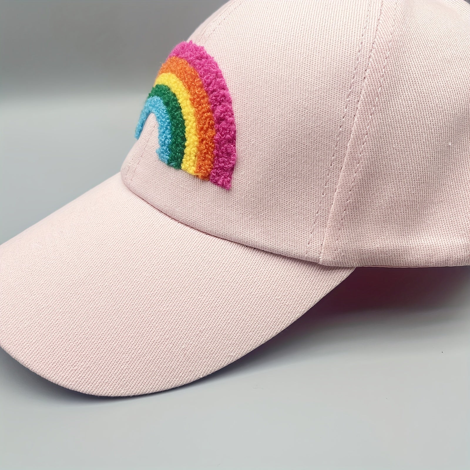 Rainbow Patch Casual Baseball Cap Solid Couple Sun Hat Lightweight