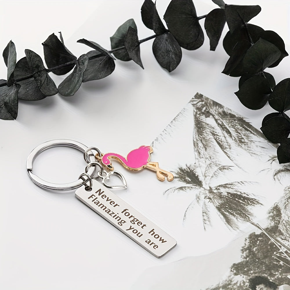 Creative Flamingo Keychain Keyring Pendant Inspirational Women Holiday Gift