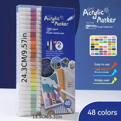 Acrylic Pens Watercolor Pencils Art Set 24 48 Colors Waterproof Opaque Markers