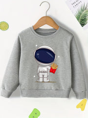 Astronaut & Fries Boys Sweatshirt Long Sleeve Crew Neck Top