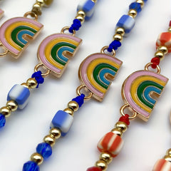 12pcs Pride Rainbow Clay Crystal Bracelet Family Gift