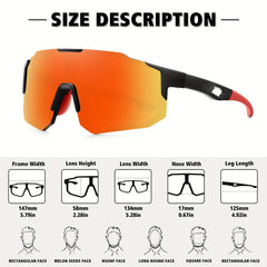 Men's Ink Polarized Sunglasses Unisex Cycling Glasses Red