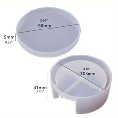 DIY Round Coaster Storage Box Silicone Mold Set