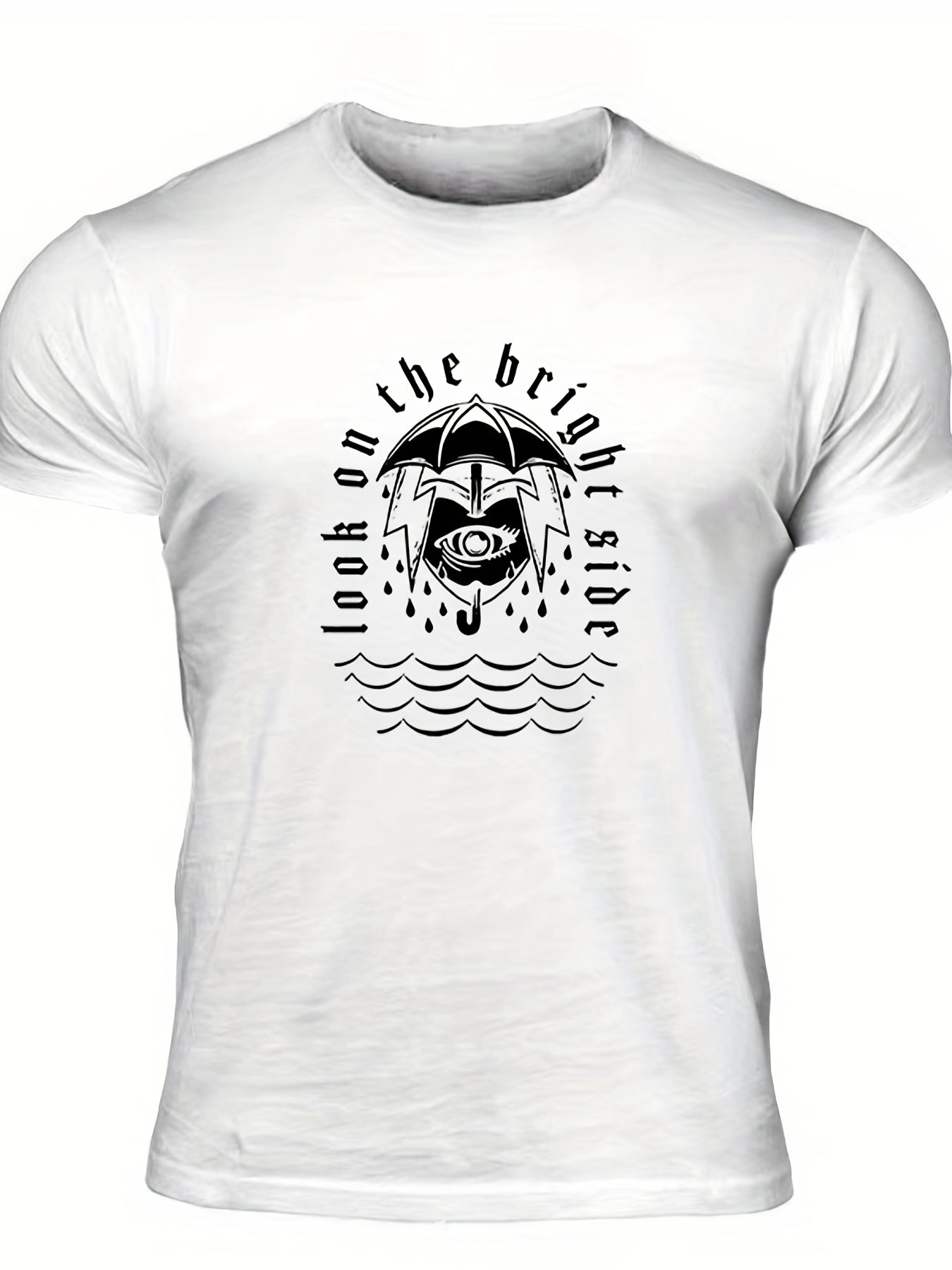 Men's Letter Print T shirt Casual Breathable Tee for Summer