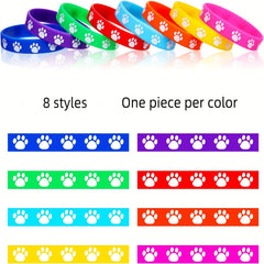 8pcs Colorful Silicone Bracelet Stretch Wristband Waterproof Wrist Band