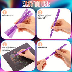 6 Colors Glow In The Dark Neon Highlighter Pens