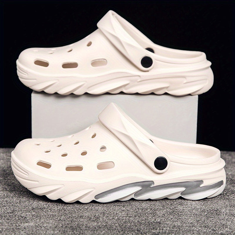 Men's Comfortable Platform Clogs Hollow Out Non Slip Garden Shoes