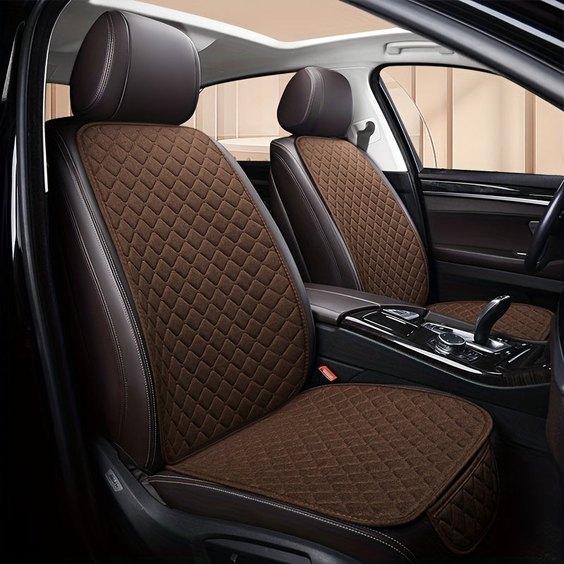 Flax Car Seat Cover Protector Linen Front Rear Back Cushion Pad Mat