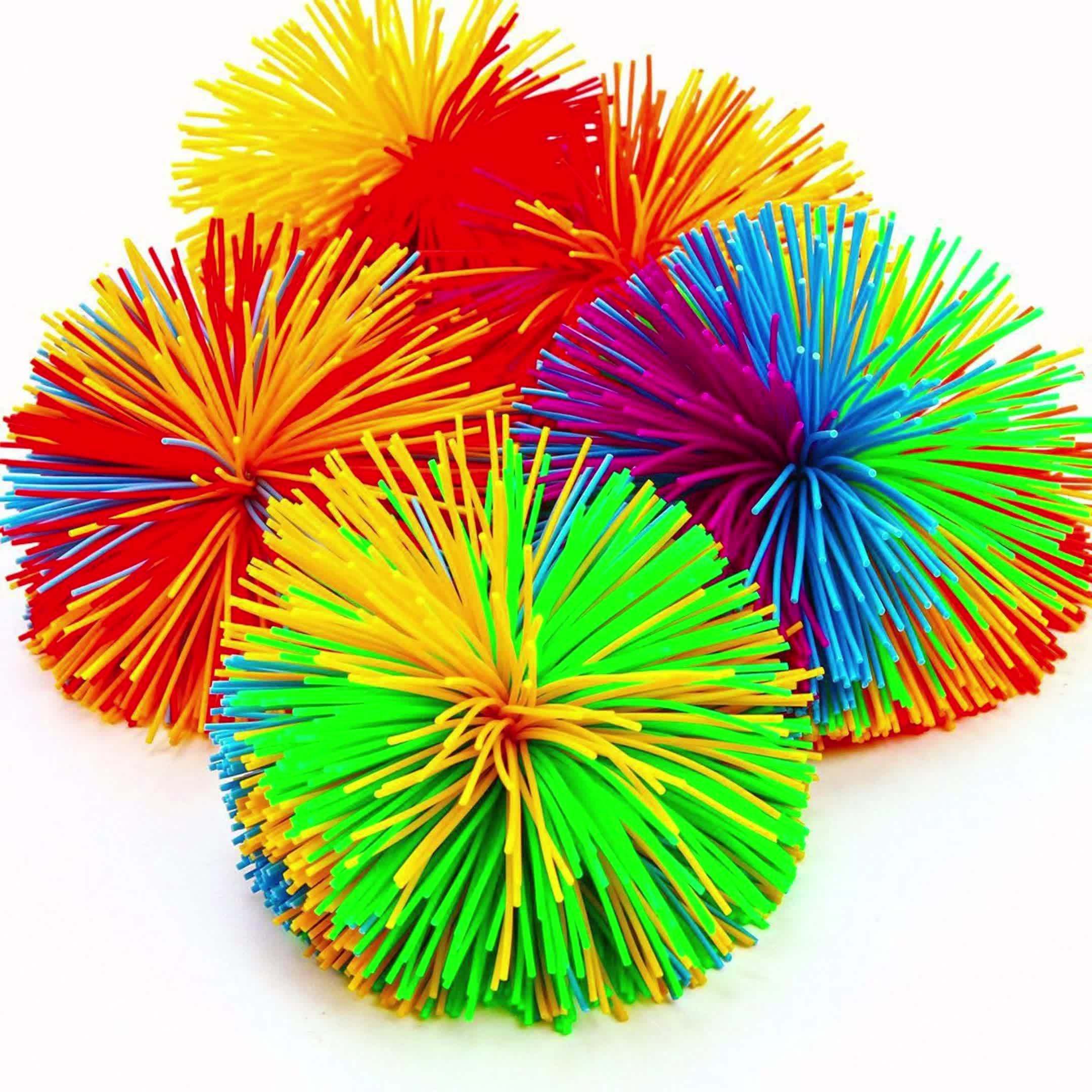 10pcs Rainbow Sensory Ball Party Favors Fluffy Bouncy Ball