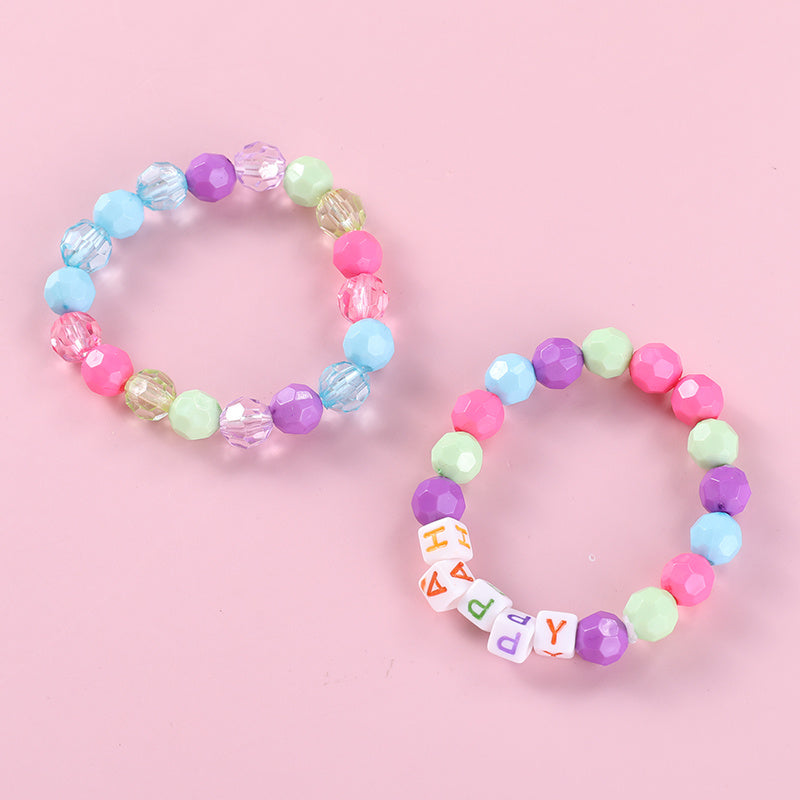 Children's Acrylic Alphabet Beads Bracelet Set