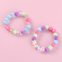 Children's Acrylic Alphabet Beads Bracelet Set