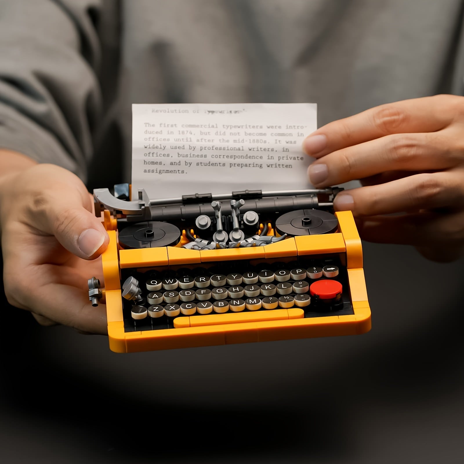 Creative Typewriter Building Blocks Model Collectible Retro Display Gift
