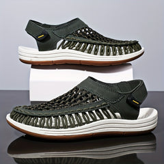 Men's Slip On Woven Sandals Breathable Non Slip Beach Shoes
