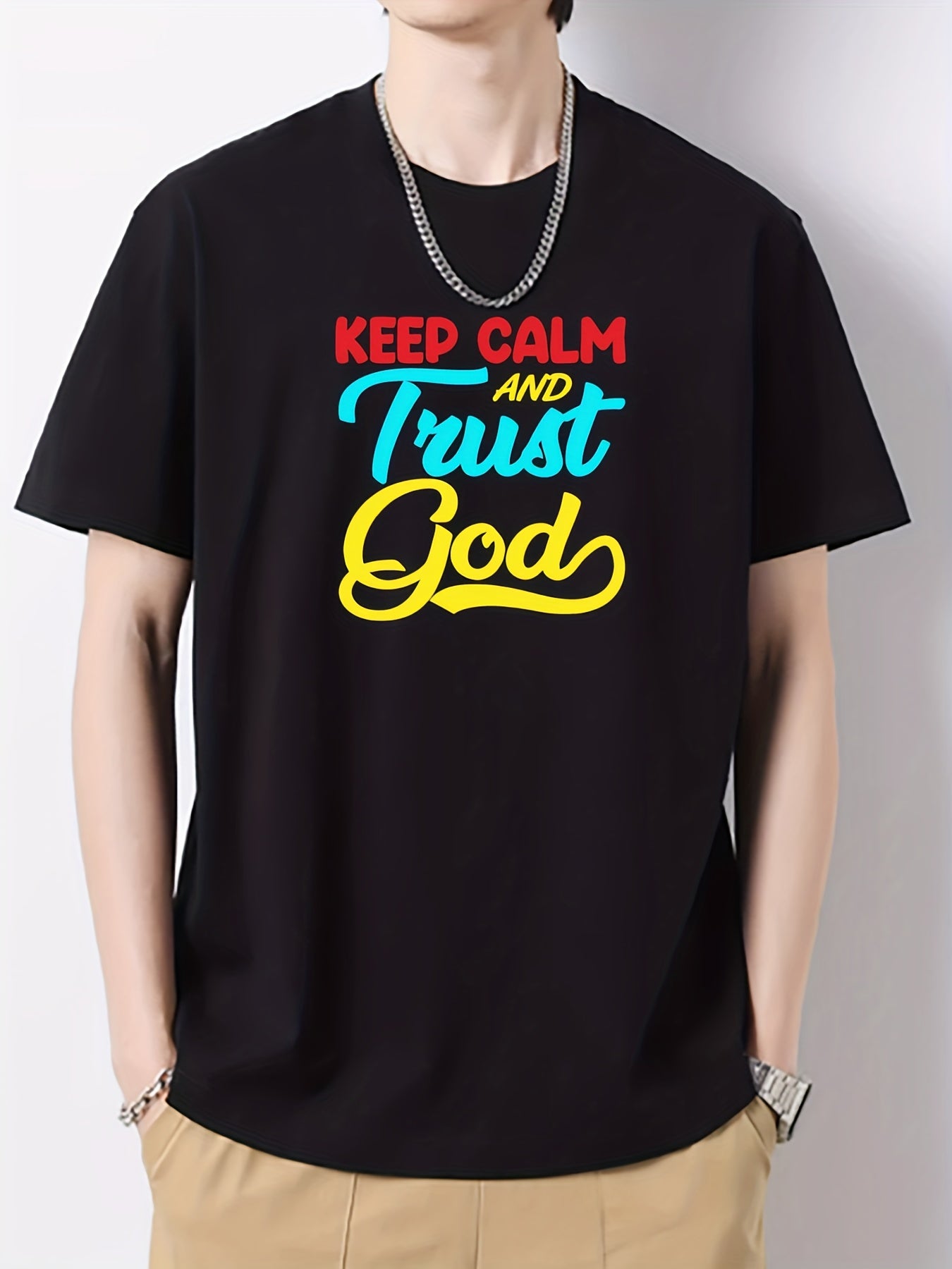 Men's Cotton Graphic Crew Neck Active T shirt for Summer
