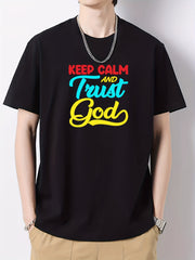 Men's Cotton Graphic Crew Neck Active T shirt for Summer