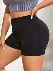 Sports Shorts Women's Plus Solid Hip Lifting High Rise