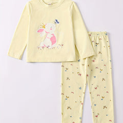 Girls Easter Rabbit Print Set - Kids Clothes