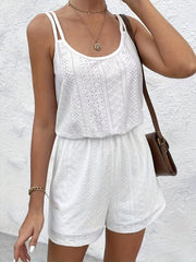 Sleeveless Eyelet Romper Jumpsuit for Women