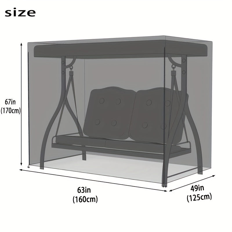 2 Seater Patio Swing Cover Hanging Chair Cover Outdoor Furniture Cover