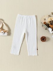 Baby Girl's Cable Knit Legging Pants with Bowknots
