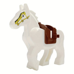 Military Vehicle Building Block Warhorse with Saddle Toy