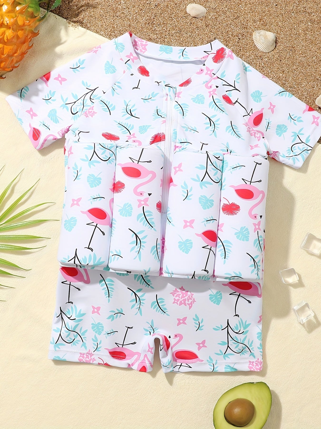 Float Swimsuit Short Sleeve One Piece Toddler's Swimwear