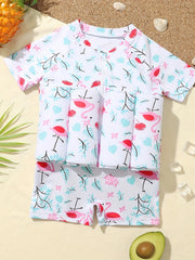 Float Swimsuit Short Sleeve One Piece Toddler's Swimwear