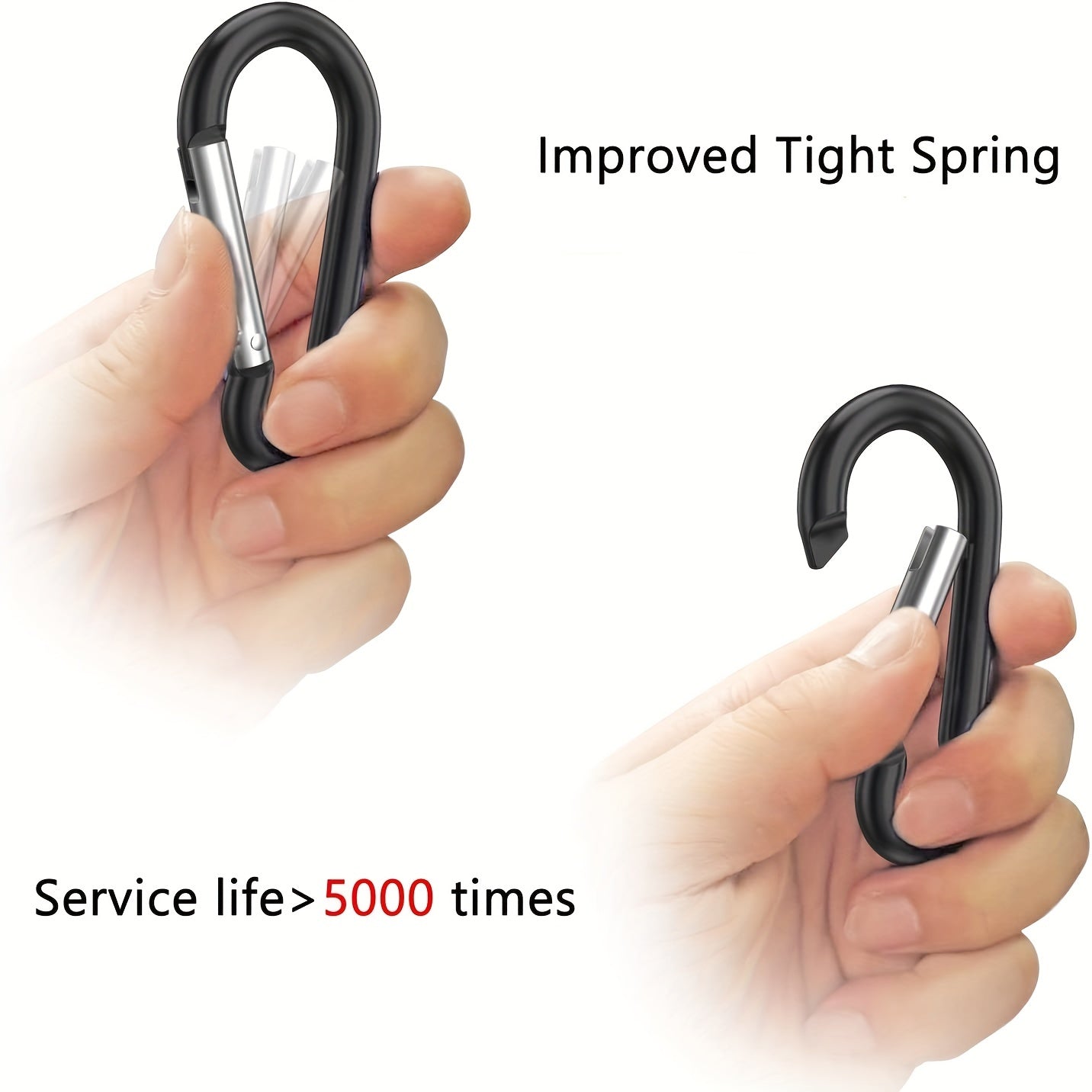 Aluminum Carabiner 1.7-Inch Spring Snap Hook Keyring