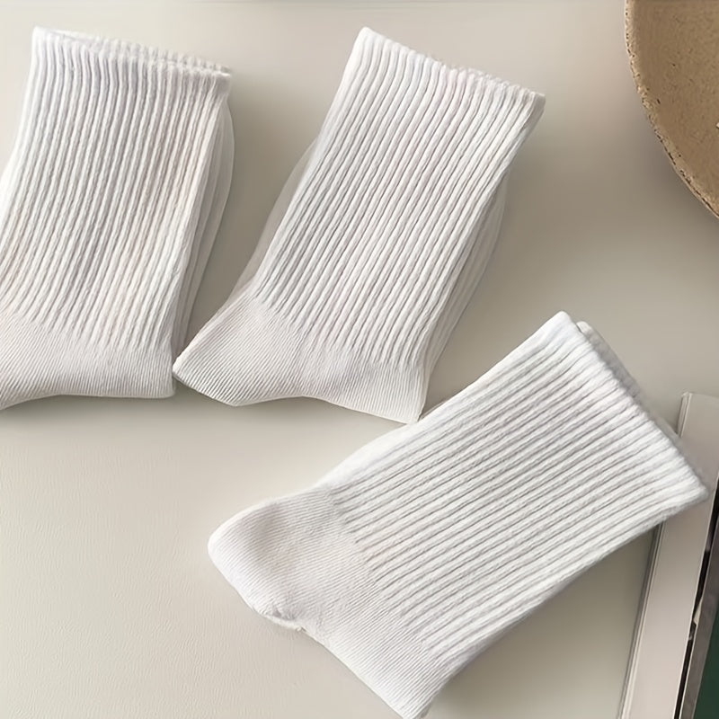 6 Pairs Comfy Breathable Mid Tube Socks Women's Stockings & Hosiery