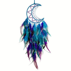 Moon Dream Catcher Hanging Decoration Woven Feather Wall Decoration