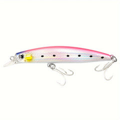 Slow Sinking Minnow Lure Bass Tuna Hard Bait Treble Hook