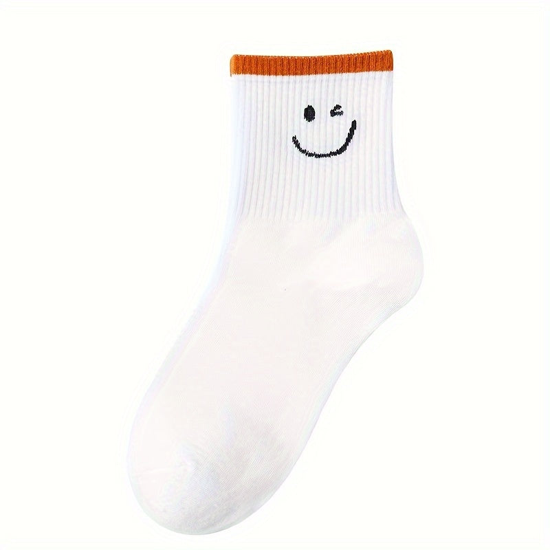 10 Pairs Cartoon Print Socks Women's Mid Tube Stockings